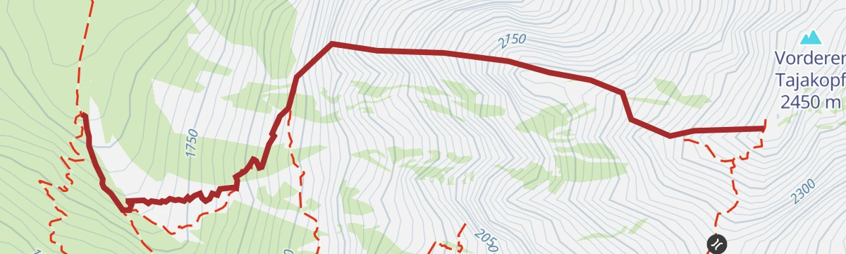Route map: Tajakante Klettersteig